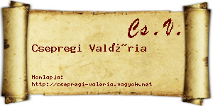 Csepregi Valéria névjegykártya